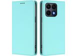 Custodia In Pelle Per Honor X8A, Flip Case Magnetico In Finto Cuoio Con Supporto Verde Menta