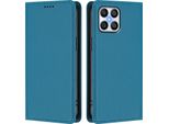Custodia In Pelle Per Honor X8 5G/Honor X6/Honor 70 Lite, Custodia Flip Magnetica In Finto Cuoio Con Supporto Lake Blu