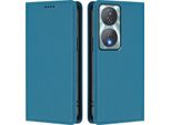 Custodia In Pelle Per Honor X7B 4G/X7B 5G/Honor 90 Smart, Custodia Flip Magnetica In Finto Cuoio Con Supporto Lake Blu
