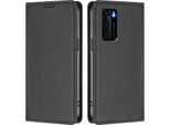 Custodia Per Telefono Cellulare Per Huawei P40, Flip Cover In Finto Cuoio Antiurto Magnetica Con Supporto Nero