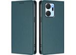 Custodia Per Telefono Cellulare Per Honor X7A, Flip Cover In Finto Cuoio Antiurto Magnetica Con Supporto Verde