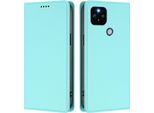 Custodia In Pelle Per Google Pixel 5 Xl/Pixel 4A 5G, Custodia Magnetica In Finto Cuoio Con Supporto Verde Menta