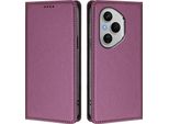 Custodia Per Telefono Cellulare Per Honor 400 Pro, Flip Cover In Finto Cuoio Antiurto Magnetica Con Supporto Viola