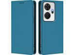 Custodia In Pelle Per Itel P55+, Custodia Flip Magnetica In Finto Cuoio Con Supporto Lake Blu