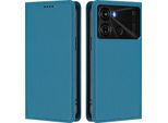 Custodia In Pelle Per Itel P40, Custodia Flip Magnetica In Finto Cuoio Con Supporto Lake Blu