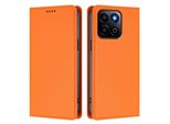 Custodia In Pelle Per Honor 400 Smart /Honor X7D, Flip Case Magnetico In Finto Cuoio Con Supporto Arancione