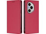 Custodia Per Telefono Cellulare Per Honor 400 Pro, Flip Cover In Finto Cuoio Antiurto Magnetica Con Supporto Rosso