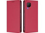 Custodia Per Telefono Cellulare Per Huawei P40 Lite, Flip Cover In Finto Cuoio Antiurto Magnetica Con Supporto Rosso