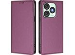 Custodia Per Cellulare Per Itel A50, Flip Cover In Finto Cuoio Antiurto Magnetica Con Supporto Viola
