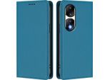 Custodia In Pelle Per Honor 90 Pro, Custodia Flip Magnetica In Finto Cuoio Con Supporto Lake Blu