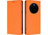 Custodia In Pelle Per Honor Magic7 Pro, Custodia Flip Magnetica In Finto Cuoio Con Supporto Arancione