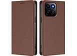 Custodia In Pelle Per Honor 400 Smart /Honor X7D, Custodia Flip Magnetica In Finto Cuoio Con Supporto Marrone