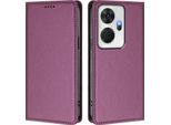 Custodia Per Cellulare Per Itel P55+, Flip Cover In Finto Cuoio Antiurto Magnetica Con Supporto Viola
