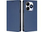 Custodia Per Cellulare Per Itel P55 4G, Flip Cover In Finto Cuoio Antiurto Magnetica Con Supporto Blu Scuro