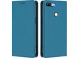 Custodia In Pelle Per Honor 9 Lite, Custodia Flip Magnetica In Finto Cuoio Con Supporto Lake Blu