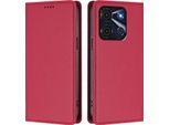 Custodia In Pelle Per Itel A60 / Itel A60S, Flip Case Magnetico In Finto Cuoio Con Supporto Rosso
