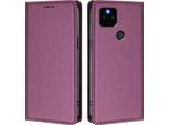 Custodia Per Google Pixel 5A 5G, Custodia Magnetica Antiurto Con Supporto In Finto Cuoio Flip Cover Viola