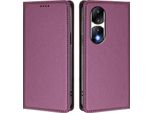 Custodia Per Telefono Cellulare Per Honor 90 Pro, Flip Cover In Finto Cuoio Antiurto Magnetica Con Supporto Viola