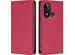 Custodia Per Telefono Cellulare Per Blu C9, Flip Cover In Finto Cuoio Antiurto Magnetica Con Supporto Rosso