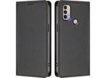 Custodia Per Cellulare Per Motorola Moto E20 / E30 / E40, Flip Cover In Finto Cuoio Antiurto Magnetica Con Supporto Nero