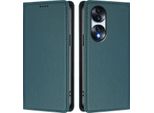Custodia Per Telefono Cellulare Per Honor 70 Pro, Flip Cover In Finto Cuoio Antiurto Magnetica Con Supporto Verde