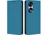 Custodia In Pelle Per Honor 70 Pro, Custodia Flip Magnetica In Finto Cuoio Con Supporto Lake Blu