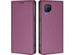 Custodia Per Huawei P40 Lite, Flip Cover In Finto Cuoio Antiurto Magnetica Con Supporto Viola