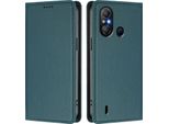 Custodia In Pelle Per Itel A58 Lite/Itel A49 Play, Flip Case Magnetico In Finto Cuoio Con Supporto Verde