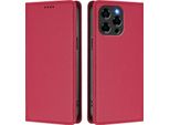 Custodia In Pelle Per Doogee Note 58 / Note 58 Pro, Custodia Magnetica In Finto Cuoio Con Supporto Rosso