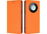 Custodia In Pelle Per Honor X9C Smart, Custodia Magnetica In Finto Cuoio Flip Con Supporto Arancione