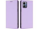 Custodia In Pelle Per Motorola Moto G14, Custodia Magnetica In Finto Cuoio Con Supporto Viola Chiaro