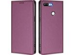 Custodia In Pelle Per Honor 9 Lite, Custodia Flip Magnetica In Finto Cuoio Con Supporto Viola