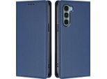 Custodia In Pelle Per Motorola Moto G200, Custodia Flip Magnetica In Finto Cuoio Con Supporto Blu Scuro