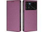 Custodia In Pelle Per Itel P40, Custodia Flip Magnetica In Finto Cuoio Con Supporto Viola