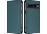 Custodia Per Google Pixel 7 Pro, Flip Cover In Finto Cuoio Antiurto Magnetica Con Supporto Verde
