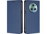 Custodia In Pelle Per Honor Magic5 Pro, Flip Case Magnetico In Finto Cuoio Con Supporto Blu Scuro