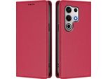 Custodia In Pelle Per Itel S25 Ultra, Custodia Flip Magnetica In Finto Cuoio Con Supporto Rosso