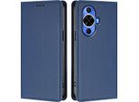 Custodia In Pelle Per Huawei Nova 12S, Flip Case Magnetico In Finto Cuoio Con Supporto Blu Scuro