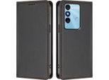 Custodia Per Telefono Cellulare Per Itel P38, Flip Cover In Finto Cuoio Antiurto Custodia Magnetica Con Supporto Nero