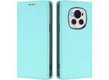 Custodia In Pelle Per Honor Magic6, Flip Case Magnetico In Finto Cuoio Con Supporto Verde Menta
