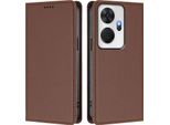 Custodia Per Telefono Cellulare Per Itel P55+, Flip Cover In Finto Cuoio Antiurto Magnetica Con Supporto Marrone