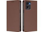 Custodia Per Cellulare Per Motorola Moto G05, Flip Cover In Finto Cuoio Antiurto Magnetica Con Supporto Marrone