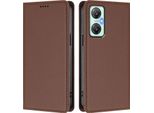 Custodia In Pelle Per Infinix Hot 20 5G, Custodia Flip Magnetica In Finto Cuoio Con Supporto Marrone