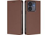 Custodia Per Telefono Cellulare Per Blu View 5, Custodia Magnetica Antiurto In Finto Cuoio Flip Cover Con Supporto Marrone