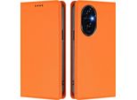 Custodia In Pelle Per Honor 200, Custodia Flip Magnetica In Finto Cuoio Con Supporto Arancione