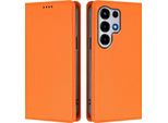 Custodia In Pelle Per Itel Super 26 Ultra, Custodia Flip Magnetica In Finto Cuoio Con Supporto Arancione