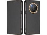Custodia In Pelle Per Honor X9C/Magic7 Lite, Flip Case Magnetico In Finto Cuoio Con Supporto Nero