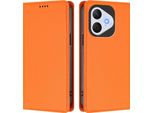 Custodia In Pelle Per Honor 400 Lite, Custodia Flip Magnetica In Finto Cuoio Con Supporto Arancione