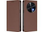 Custodia In Pelle Per Huawei Nova 12I /Nova 13I, Custodia Flip Magnetica In Finto Cuoio Con Supporto Marrone