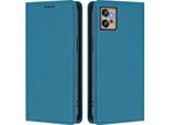 Custodia In Pelle Per Motorola Moto G32, Custodia Flip Magnetica In Finto Cuoio Con Supporto Lake Blu